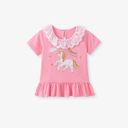 Summer 100% Cotton Unicorn T-Shirt & Shorts Set