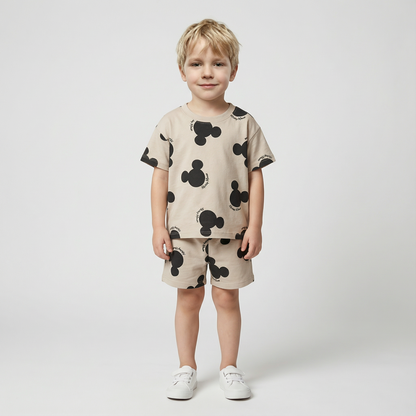 Cartoon T-Shirt and Shorts Set
