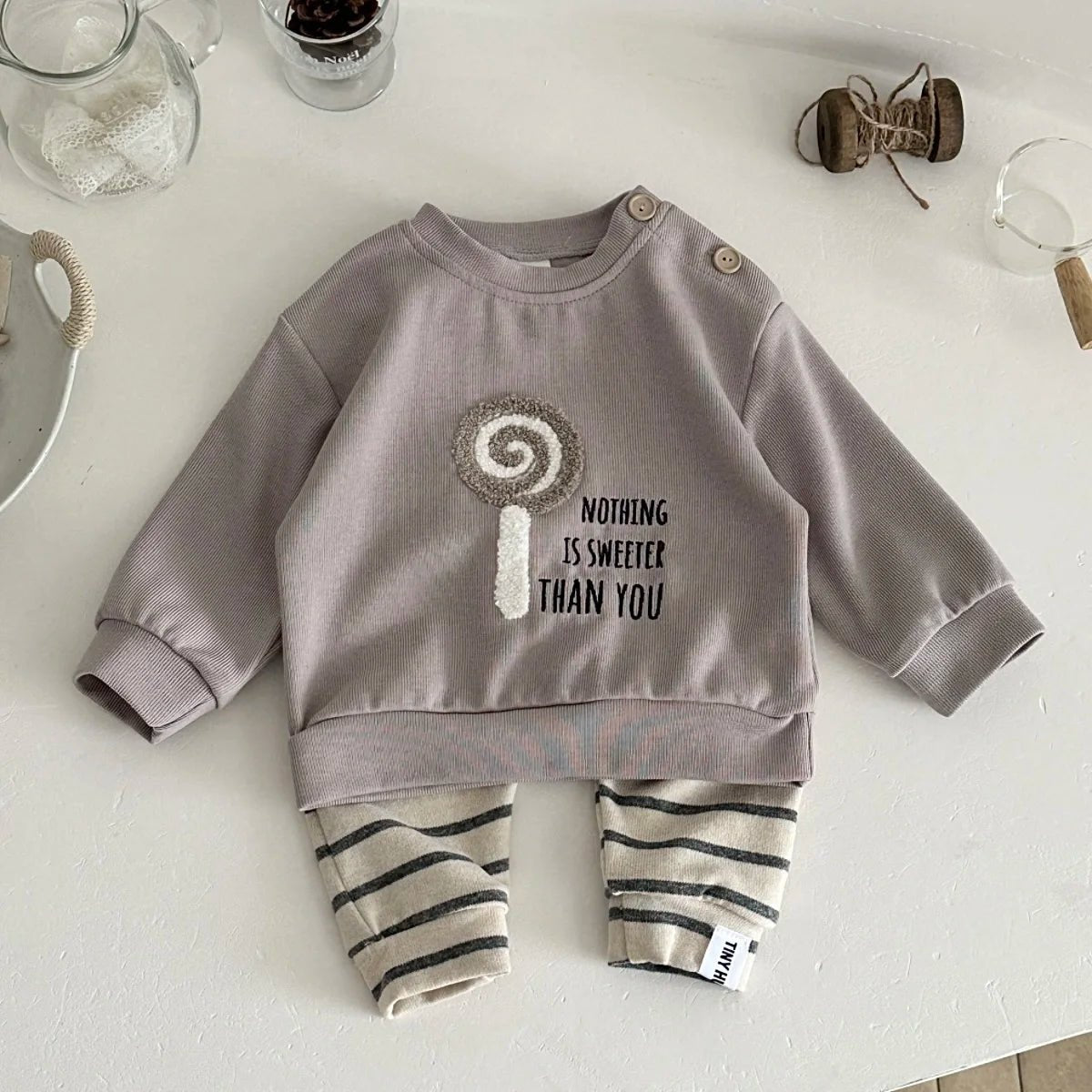 Children's Cozy Two - Piece Outfit Set – Soft Top & Matching Bottoms - Ewapi