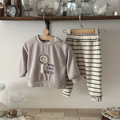 Children's Cozy Two - Piece Outfit Set – Soft Top & Matching Bottoms - Ewapi