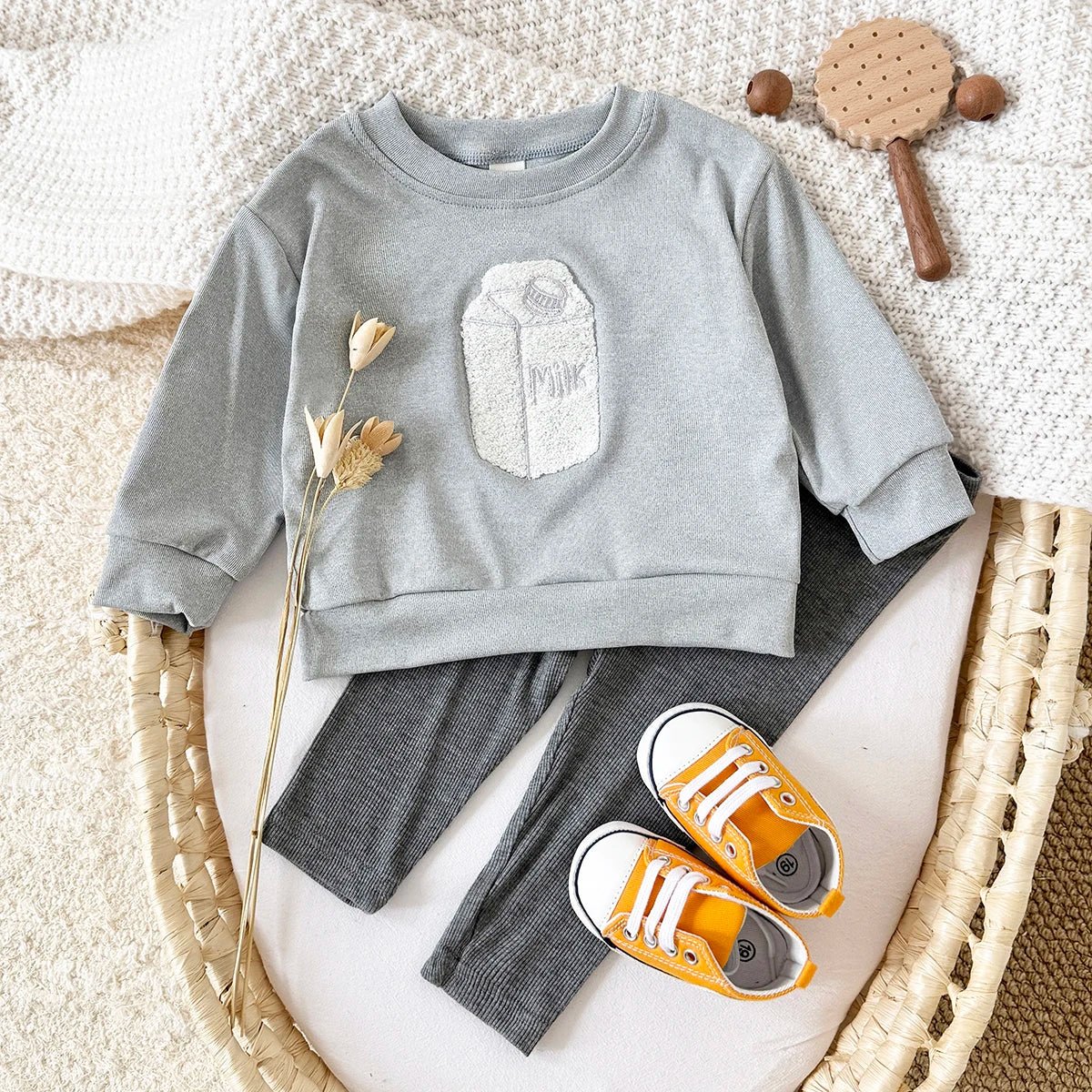 Children's Cozy Two - Piece Outfit Set – Soft Top & Matching Bottoms - Ewapi