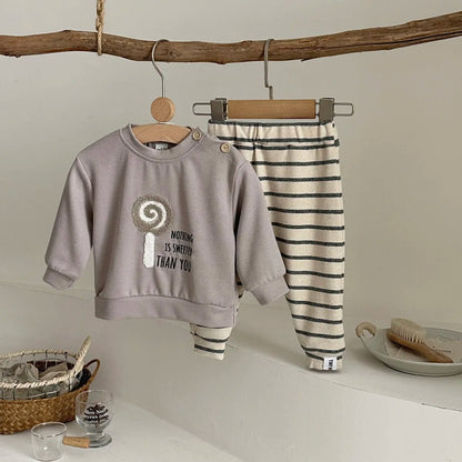 Children's Cozy Two - Piece Outfit Set – Soft Top & Matching Bottoms - Ewapi