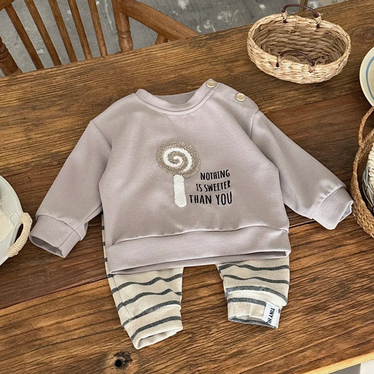 Children's Cozy Two - Piece Outfit Set – Soft Top & Matching Bottoms - Ewapi