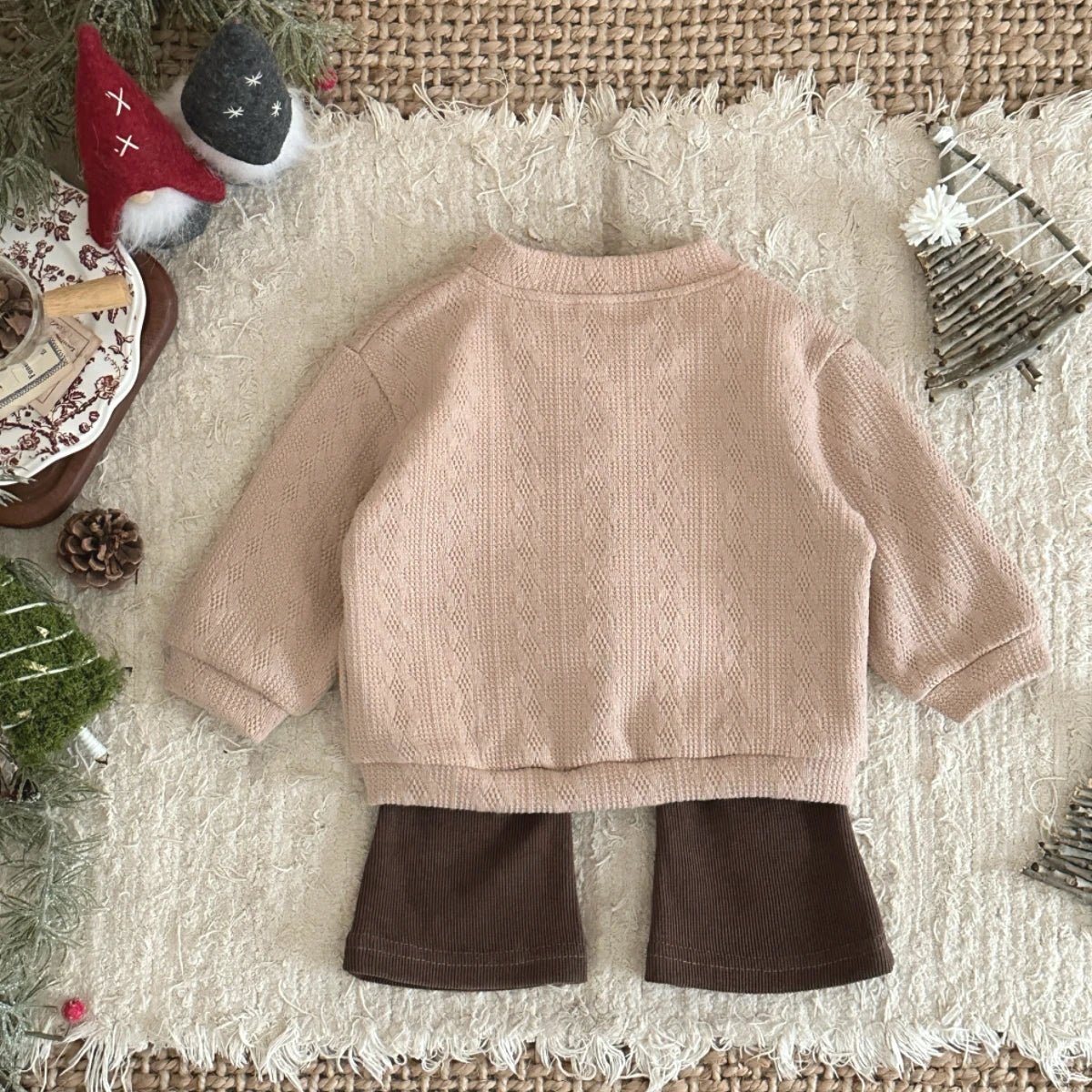 Children's Flower Cardigan & Pants Set - Ewapi