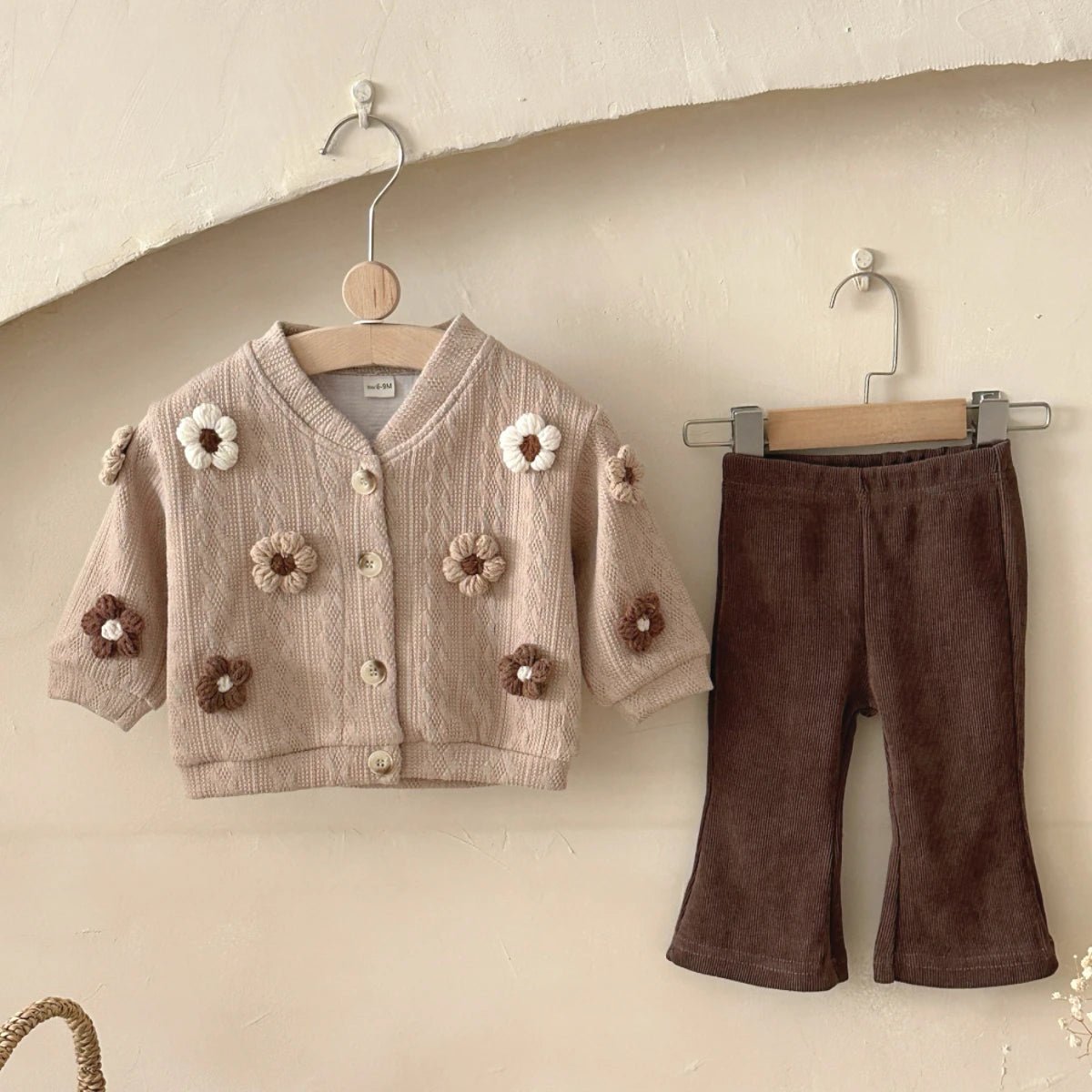 Children's Flower Cardigan & Pants Set - Ewapi