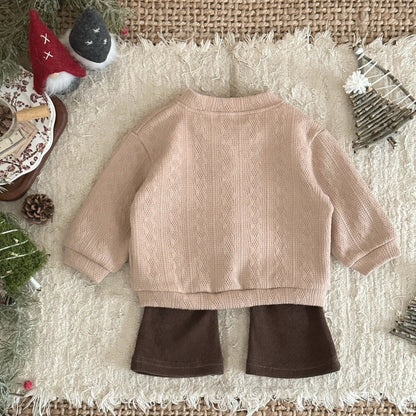 Children's Flower Cardigan & Pants Set - Ewapi