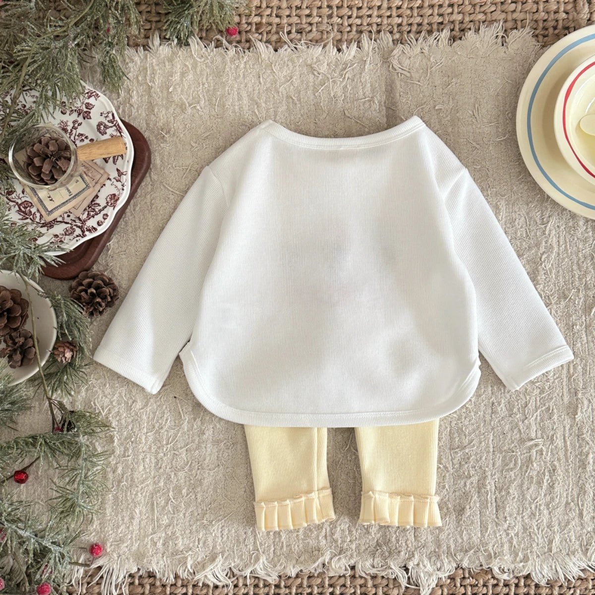 Children's Ice Cream Patchwork Sweatshirt & Solid Pants Set - Ewapi