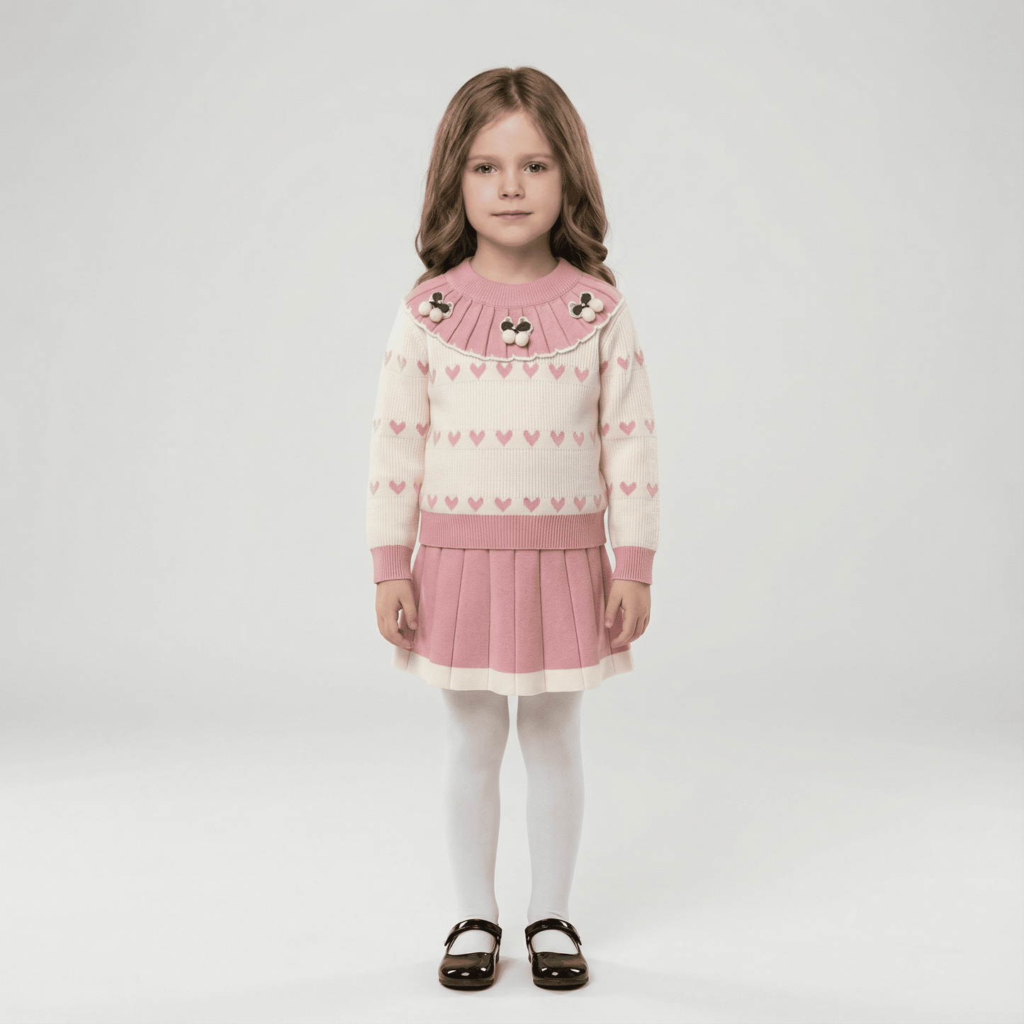 Children's Knitted Pullover Sweater & Skirt Set - Ewapi