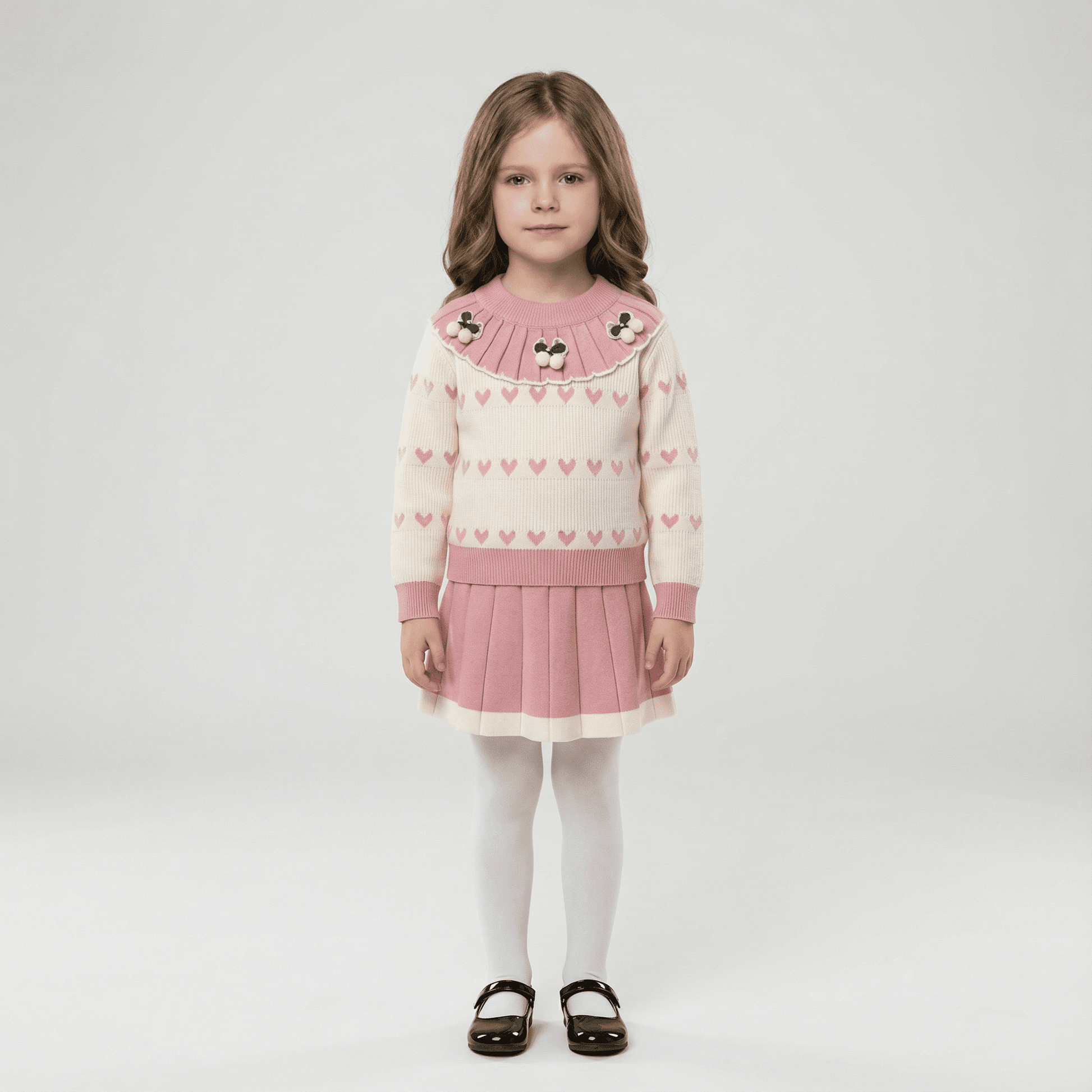 Children's Knitted Pullover Sweater & Skirt Set - Ewapi