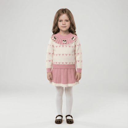 Children's Knitted Pullover Sweater & Skirt Set - Ewapi