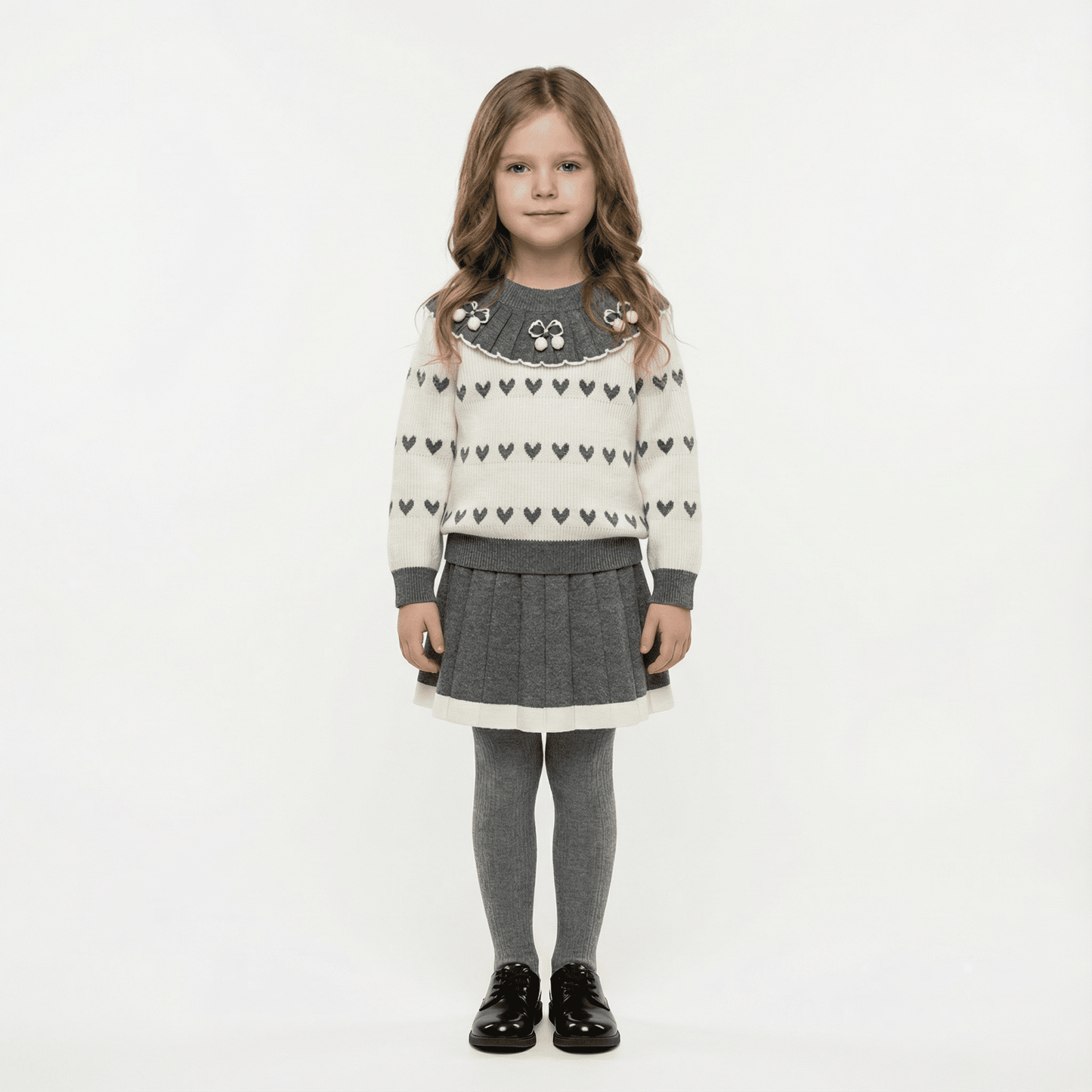 Children's Knitted Pullover Sweater & Skirt Set - Ewapi