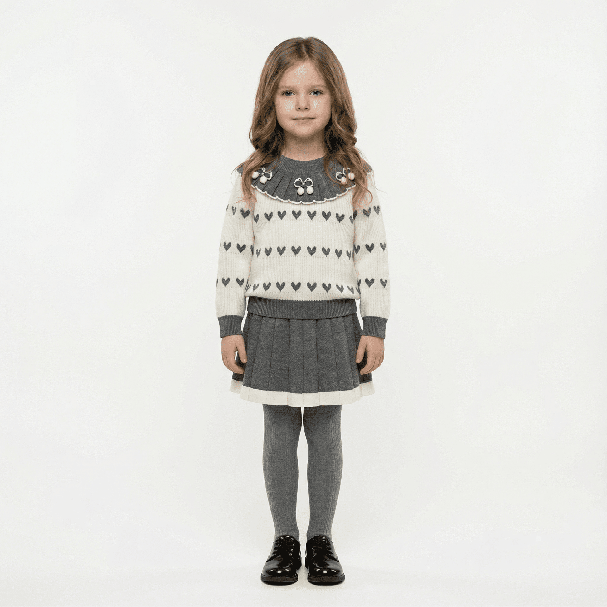 Children's Knitted Pullover Sweater & Skirt Set - Ewapi