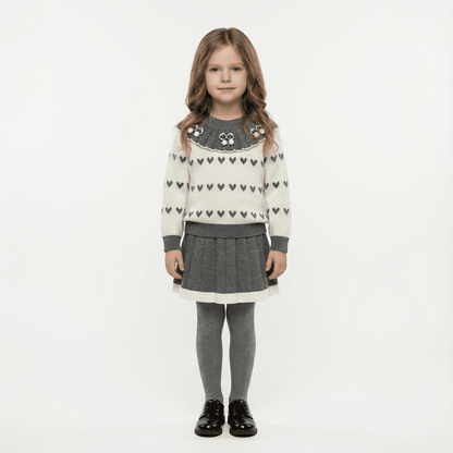 Children's Knitted Pullover Sweater & Skirt Set - Ewapi