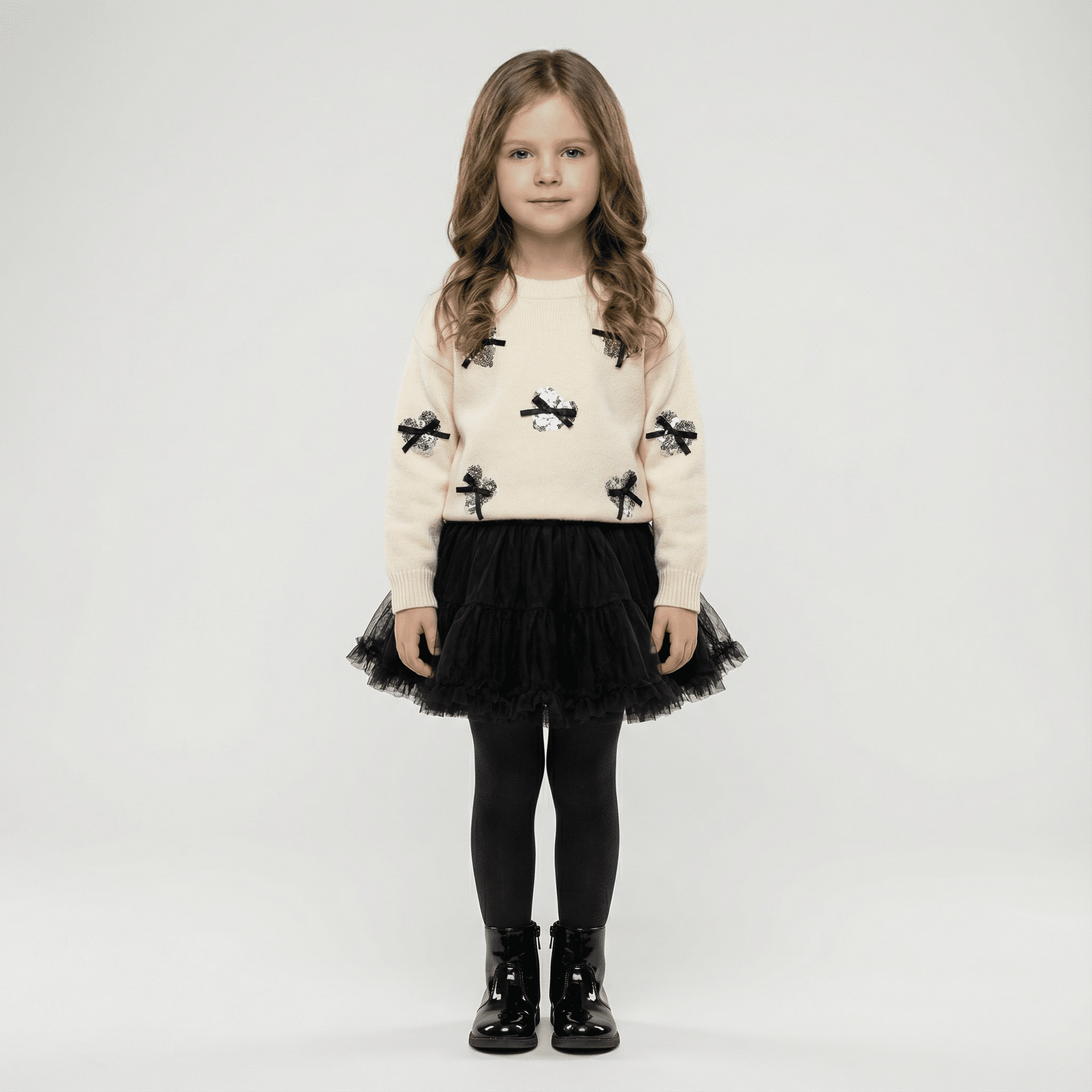 Children's Knitted Pullover Sweater & Skirt Set - Ewapi