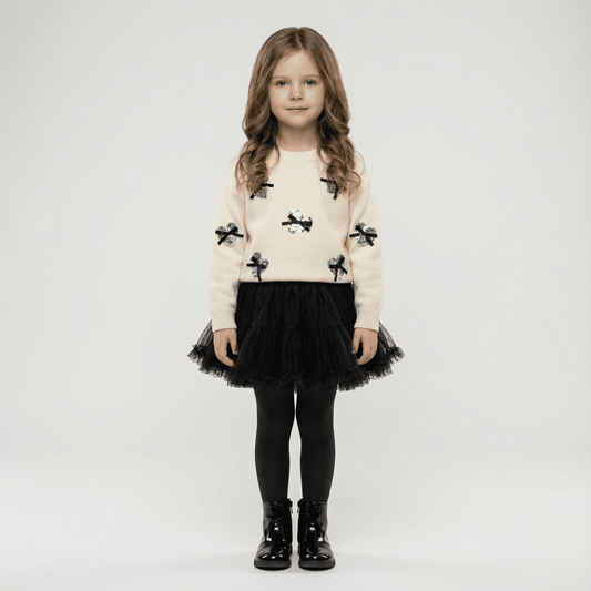 Children's Knitted Pullover Sweater & Skirt Set - Ewapi
