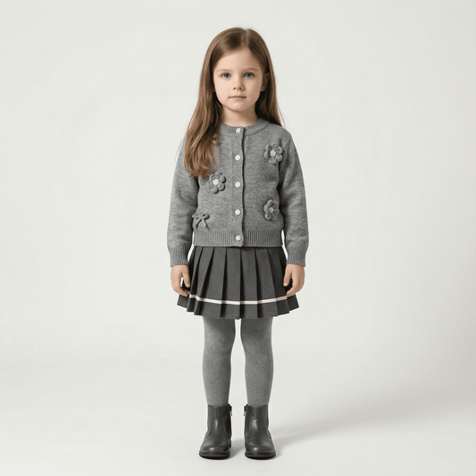 Children's Knitted Pullover Sweater & Skirt Set - Ewapi