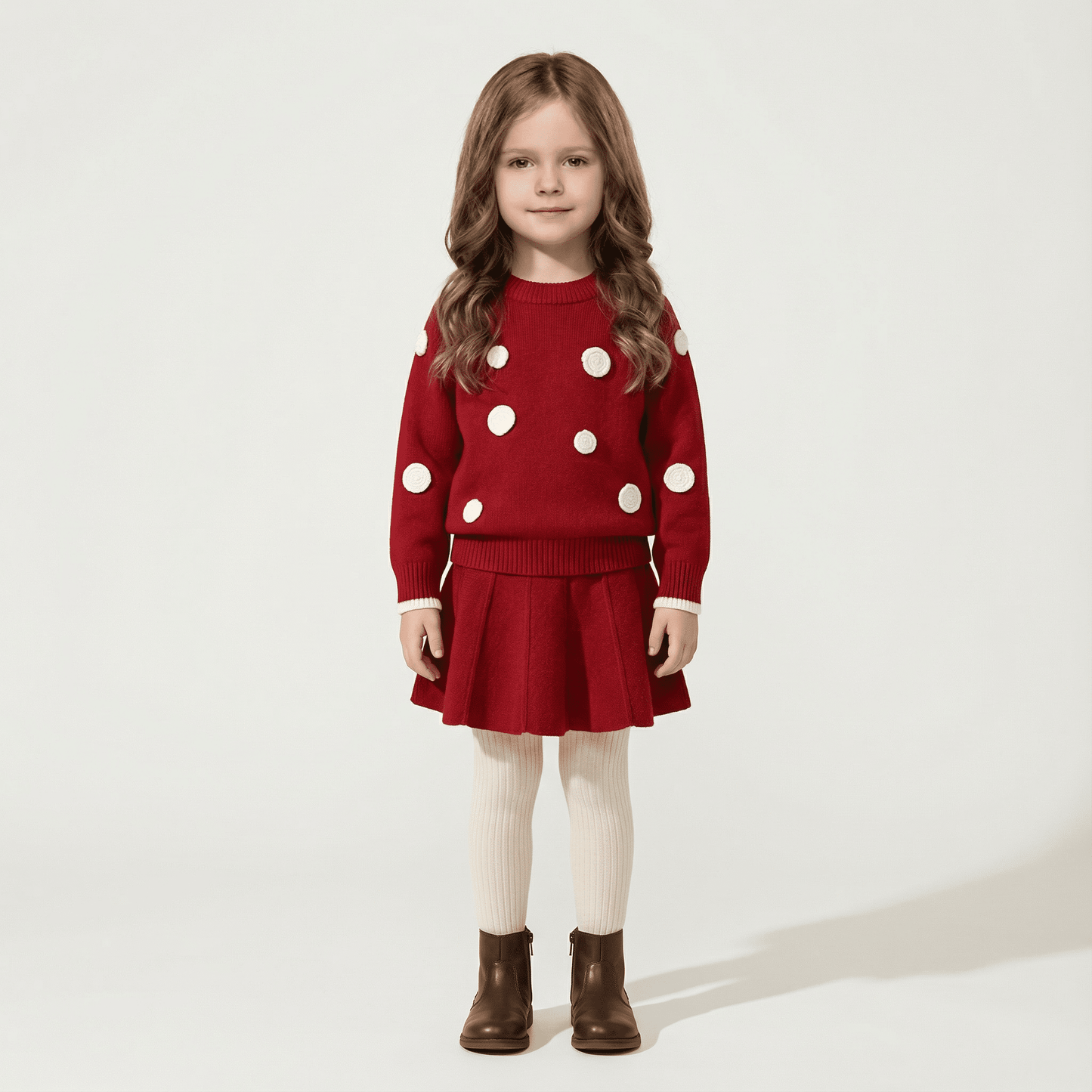 Children's Knitted Pullover Sweater & Skirt Set - Ewapi