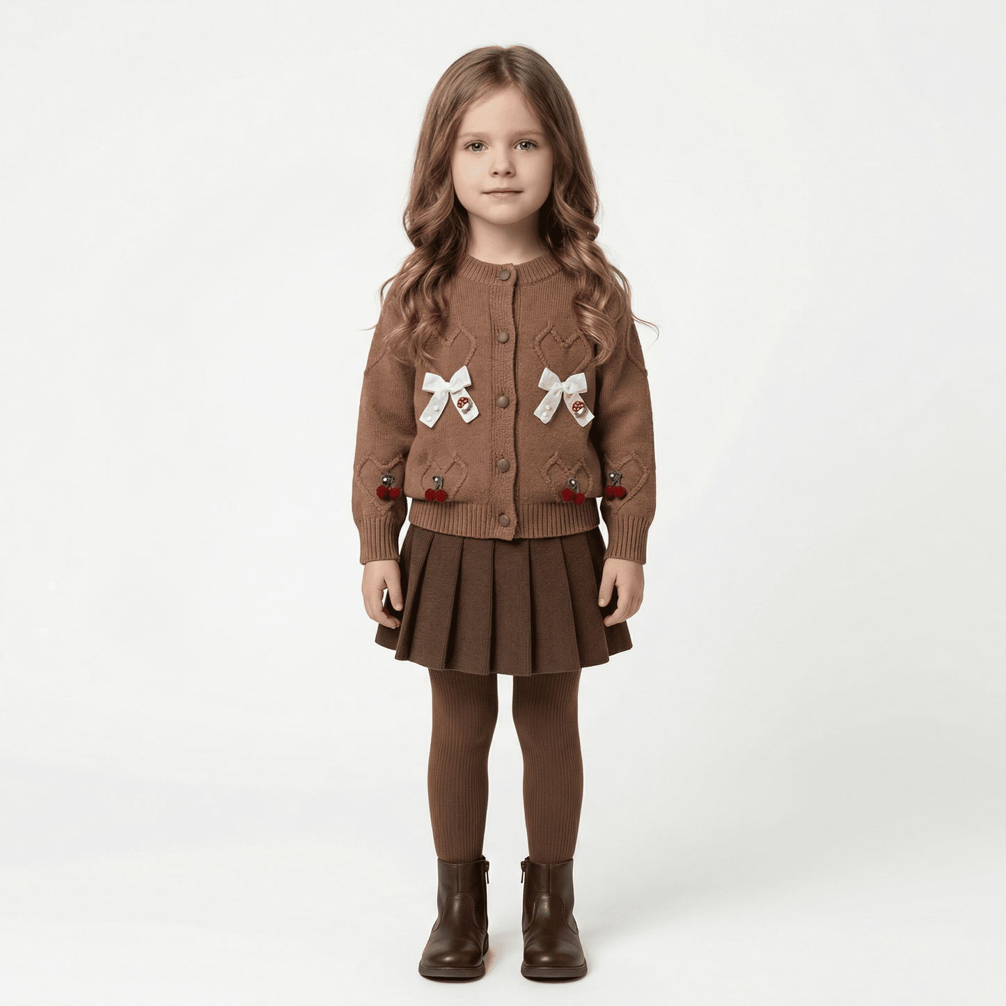 Children's Knitted Pullover Sweater & Skirt Set - Ewapi