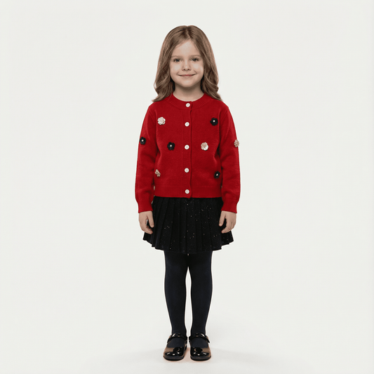 Children's Knitted Pullover Sweater & Skirt Set - Ewapi