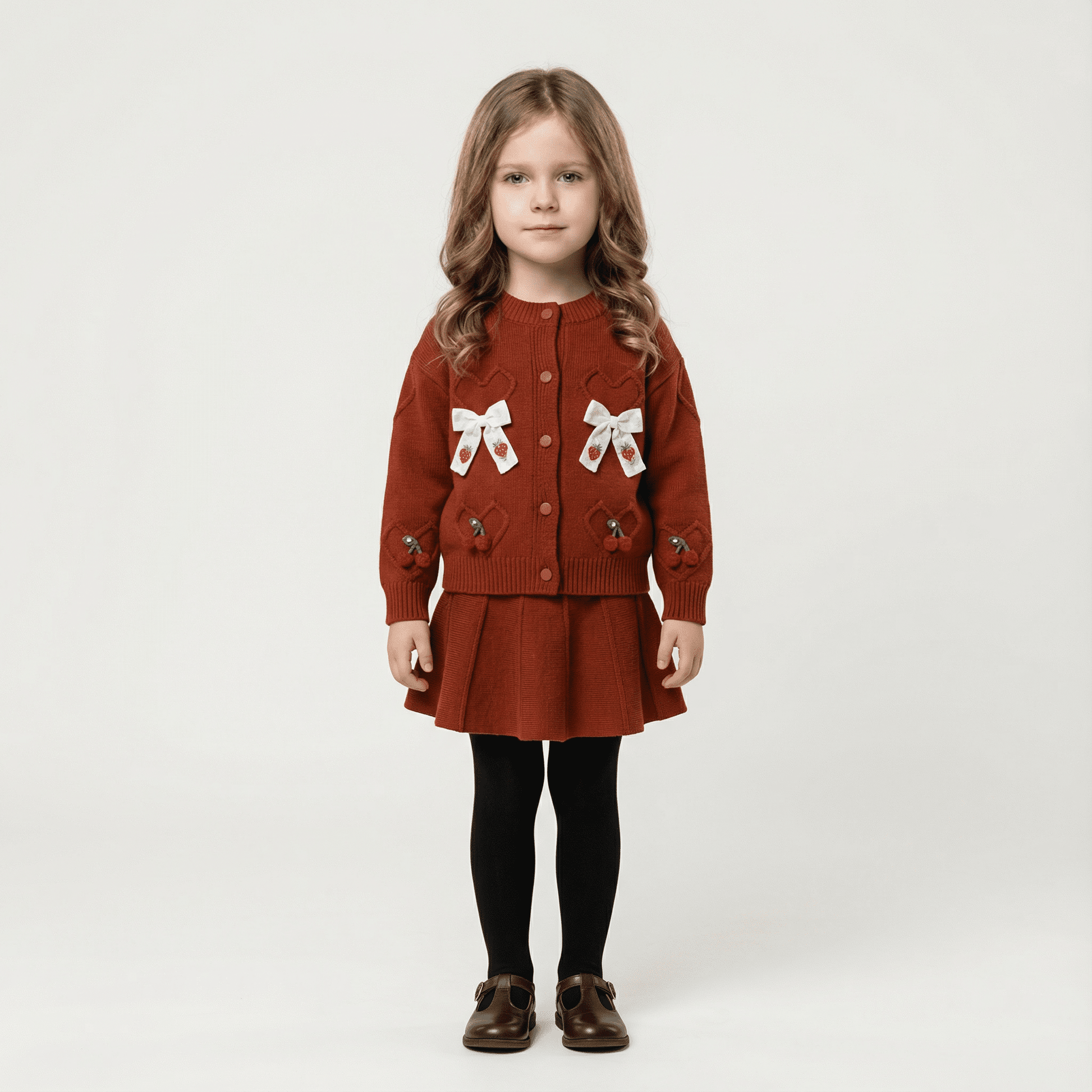 Children's Knitted Pullover Sweater & Skirt Set - Ewapi