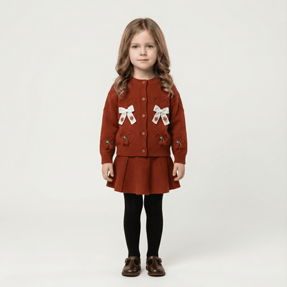 Children's Knitted Pullover Sweater & Skirt Set - Ewapi