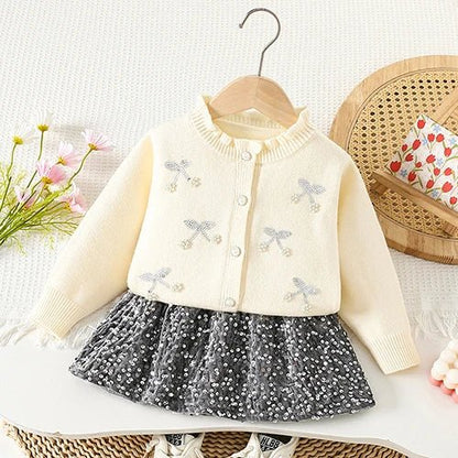 Children's Knitted Pullover Sweater & Skirt Set - Ewapi
