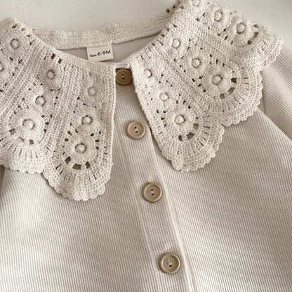 Children's Lace Collar Sweatshirt & Elastic Pants Set - Ewapi