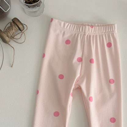 Children's Pink Big Bow Sweatshirt & Elastic Polka Dot Pants Set - Ewapi