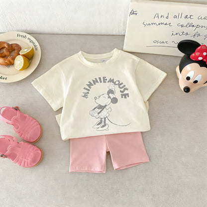 Cartoon T-Shirt and Shorts Set