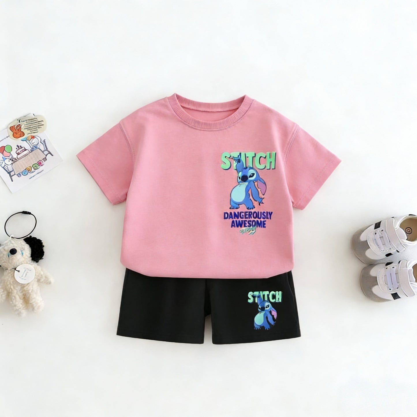 Cartoon T-Shirt and Shorts Set