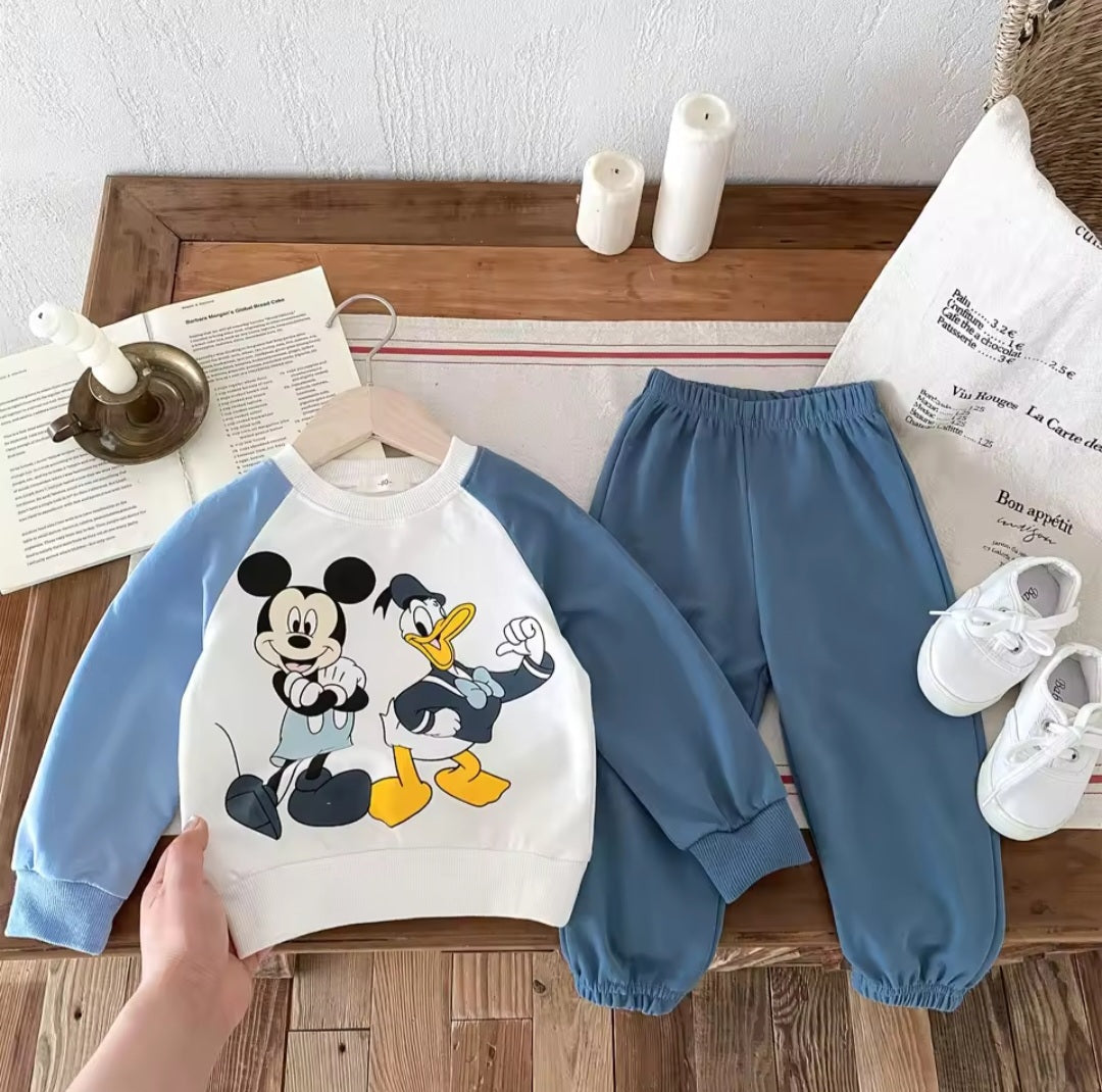 Cotton Sweatshirt and Pants Set
