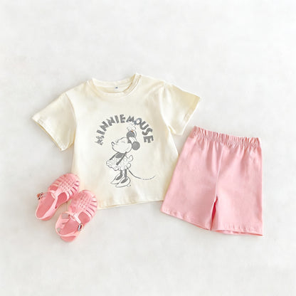 Cartoon T-Shirt and Shorts Set