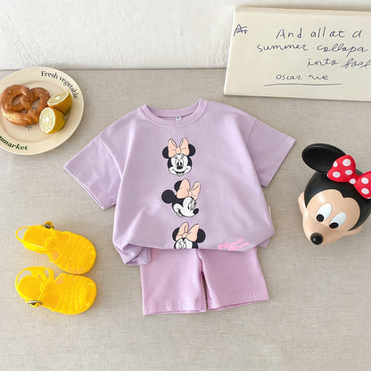 Cartoon T-Shirt and Shorts Set