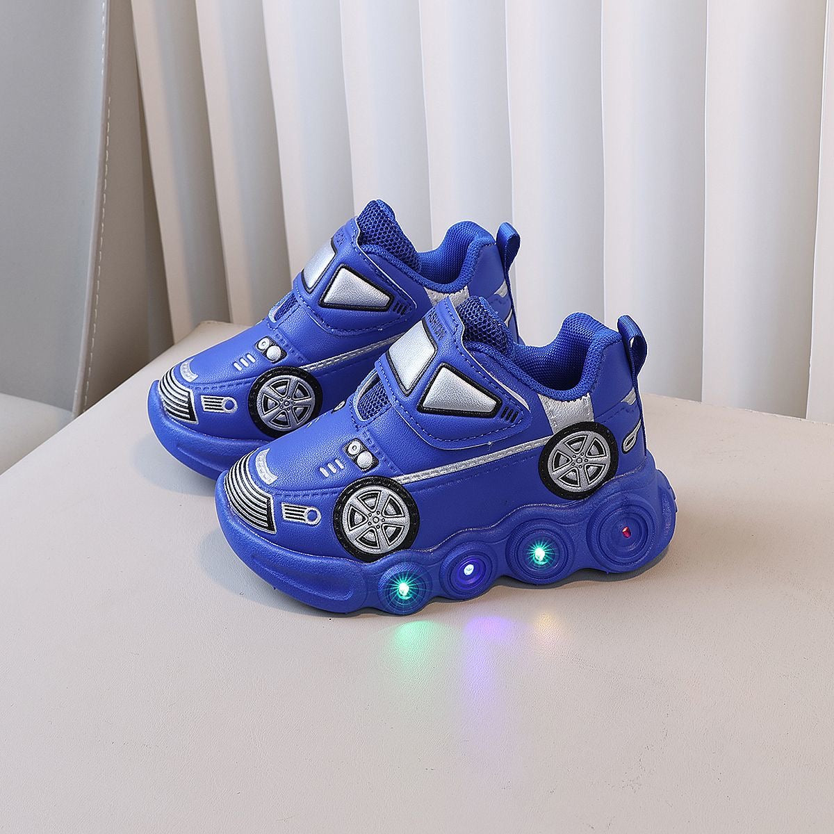 PU Leather LED Light Up Car Sneakers