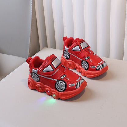 PU Leather LED Light Up Car Sneakers